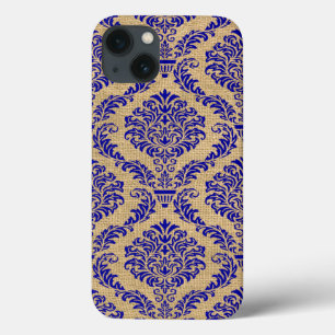 Blue Parisian Moods Damask iPhone 13 Case