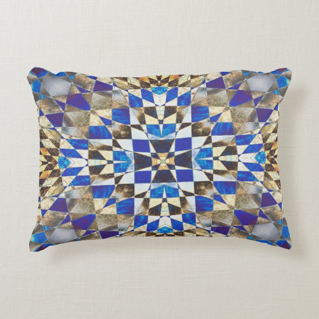 Blue Parquet Decorative Cushion (Front)