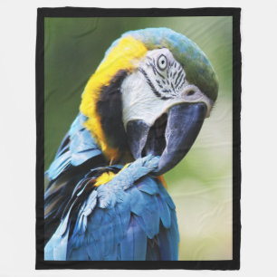 Blue Parrot Fleece Blanket