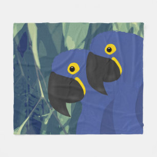 Blue Parrot Fleece Blanket