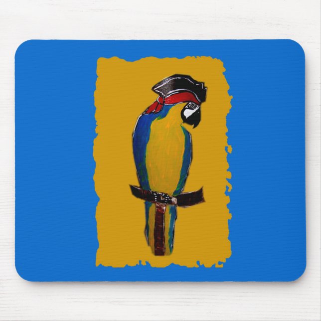 Blue Parrot Mouse Pad (Front)