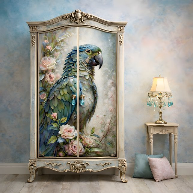 Blue Parrot Splendour Decoupage Tissue Paper (Azure Splendor Decoupage Tissue Paper Mockup)