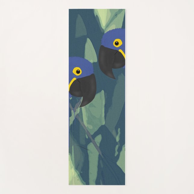 Blue Parrots Yoga Mat (Front)