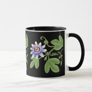 Blue Passion Flower Vine Mug