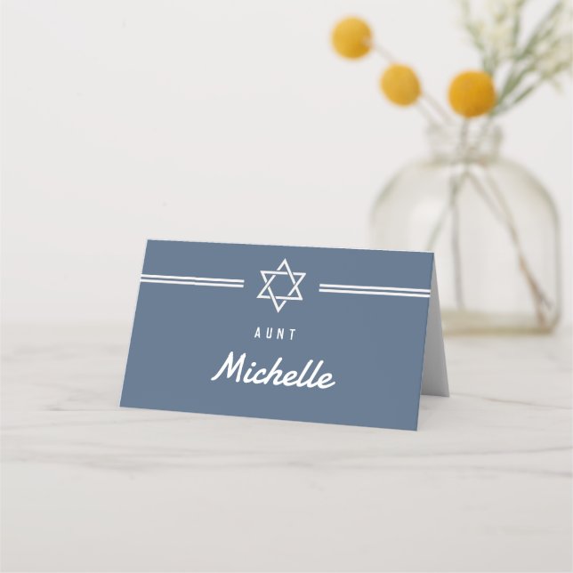 Blue Passover Place Card (Front)