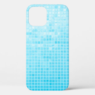 Blue pastel ceramic wall and floor tiles abstract  iPhone 12 case