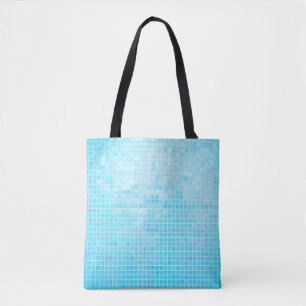 Blue pastel ceramic wall and floor tiles abstract tote bag