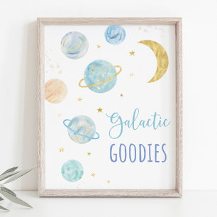 Blue Pastel Galaxy Space Galactic Goodies Sign