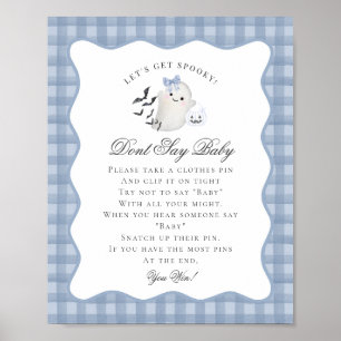 Blue Pastel Little Boo Ghost Dont Say Baby Game Poster