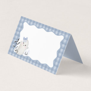 Blue Pastel Little Boo Ghost Party Folded Card