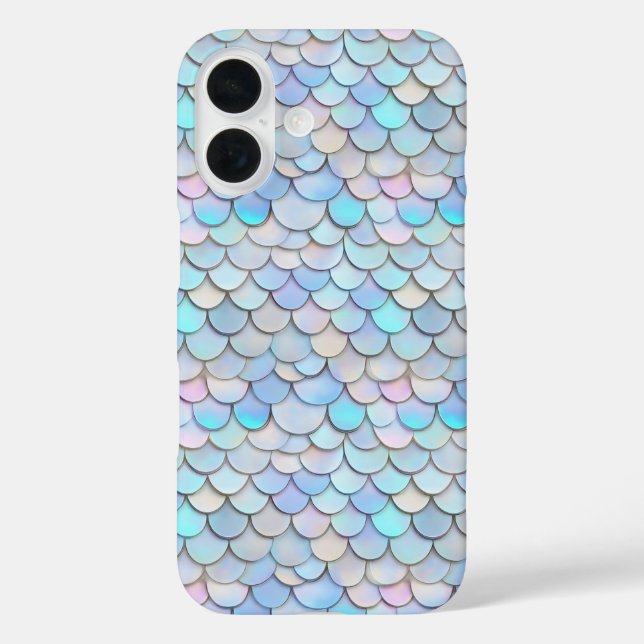 Blue Pastel Mermaid Scale Case-Mate iPhone Case (Back)