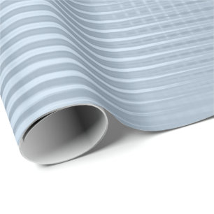 Blue Pastel Metallic Grill Stripes Minimal Lux Wrapping Paper