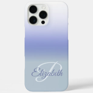 Blue Pastel Ombre Initial Monogram Custom Name iPhone 16 Pro Max Case