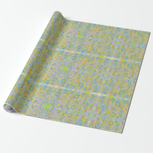 blue pastel stars abstract art mirror pattern wrapping paper