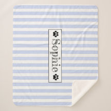 Blue Pastel Stripes Personalised Dog Cat Pet 