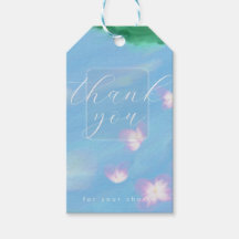 Blue Pastel Thank You – Floral oill colour Gift Ta