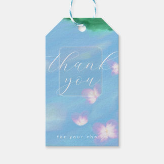 Blue Pastel Thank You – Floral oill colour Gift Ta Tags