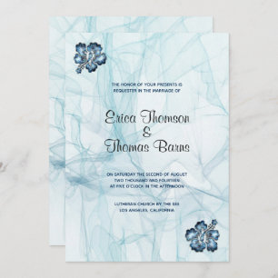 Blue Pastel Tones Background Wedding Invitation