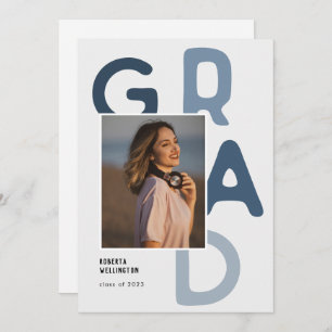Blue Pastel Typography Photo 2023 Graduation Announcement
