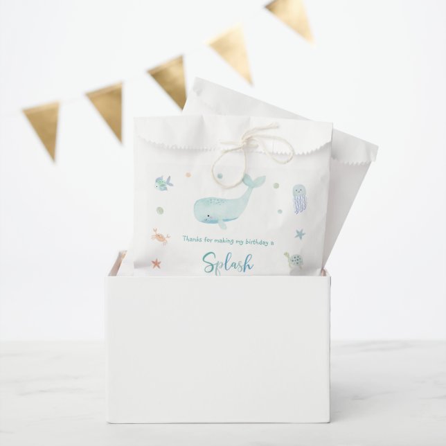 Blue Pastel Under the Sea Birthday Favour Bag (Party)