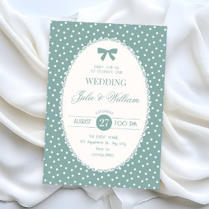 Blue pastel vintage wedding invitation