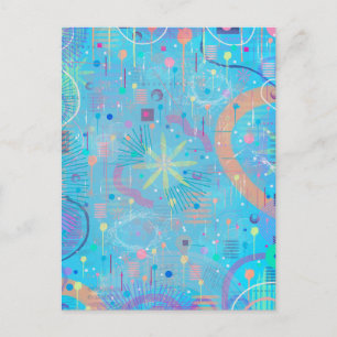 Blue Pastels Dream Abstract  Postcard