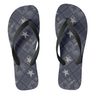 Blue patch thongs