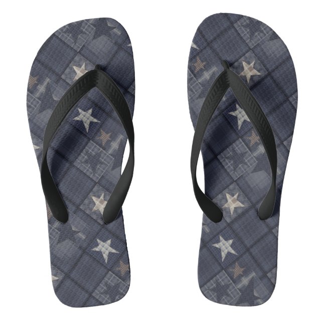 Blue patch thongs (Footbed)