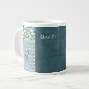 Blue Patchwork Custom Jumbo Mug