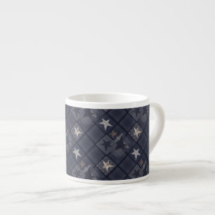 Blue patchwork espresso cup