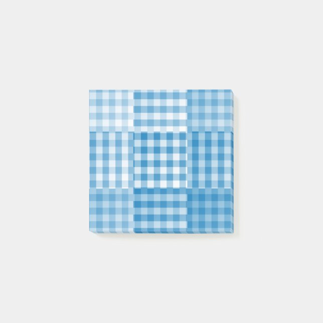 Blue Patchwork Pattern Post-it Notes (Front)