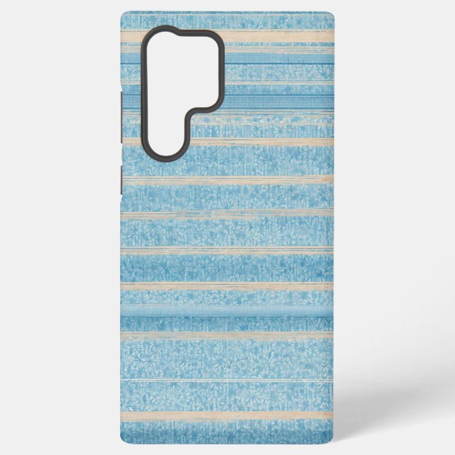 Blue Patchwork Stripe Phone Case (Back)