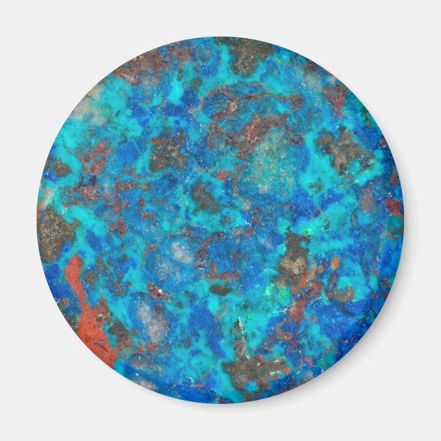 Blue patterened Shattuckite Magnet (Front)