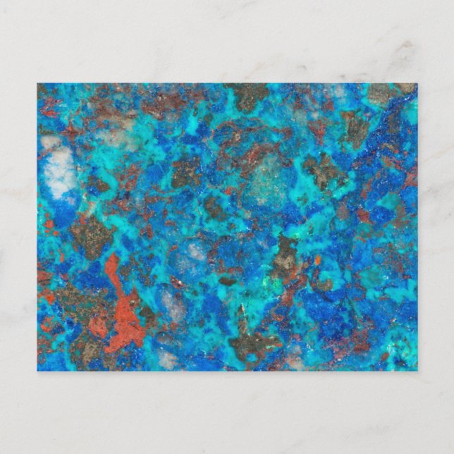 Blue patterened Shattuckite Postcard (Front)