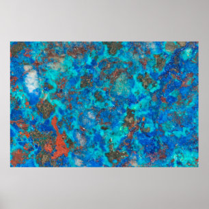 Blue patterened Shattuckite Poster