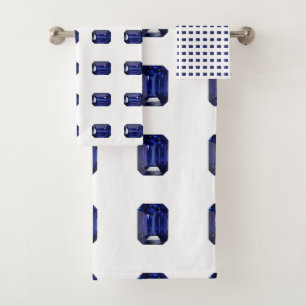Blue Pattern Bath Towel Set