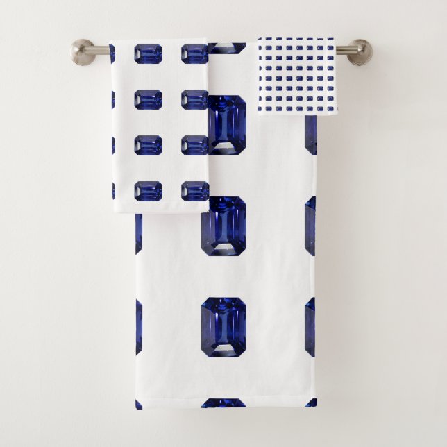 Blue Pattern Bath Towel Set (Insitu)