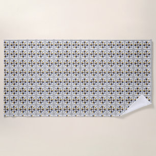 Blue Pattern Beach Towel