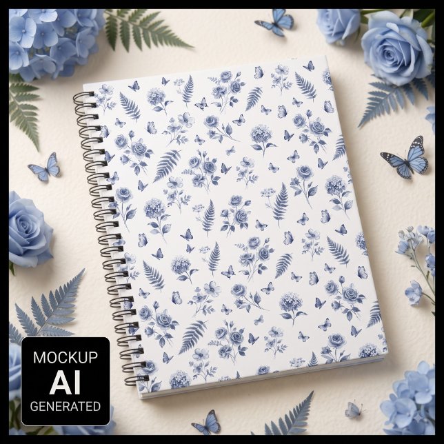 Blue Pattern Chinoseirie French Toile de jouy  Notebook (Creator Uploaded)