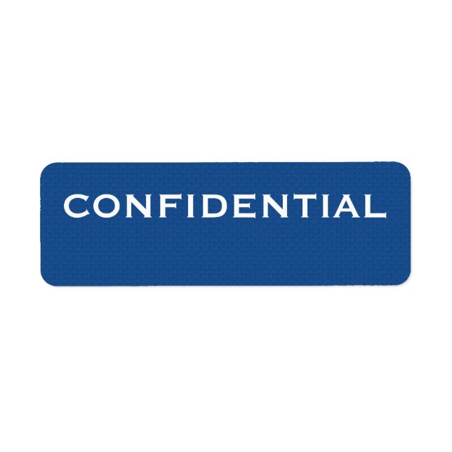 Blue Pattern CONFIDENTIAL label Return Address Label (Front)