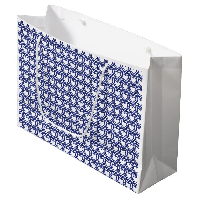Blue Pattern  Large Gift Bag (Front Angled)