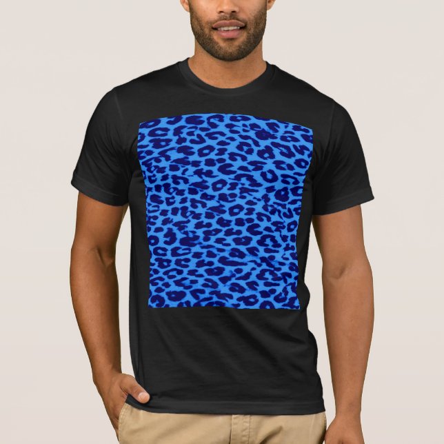 Blue pattern leopard fur texture T-Shirt (Front)