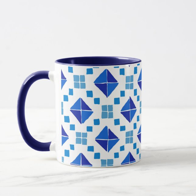 Blue pattern mug (Left)
