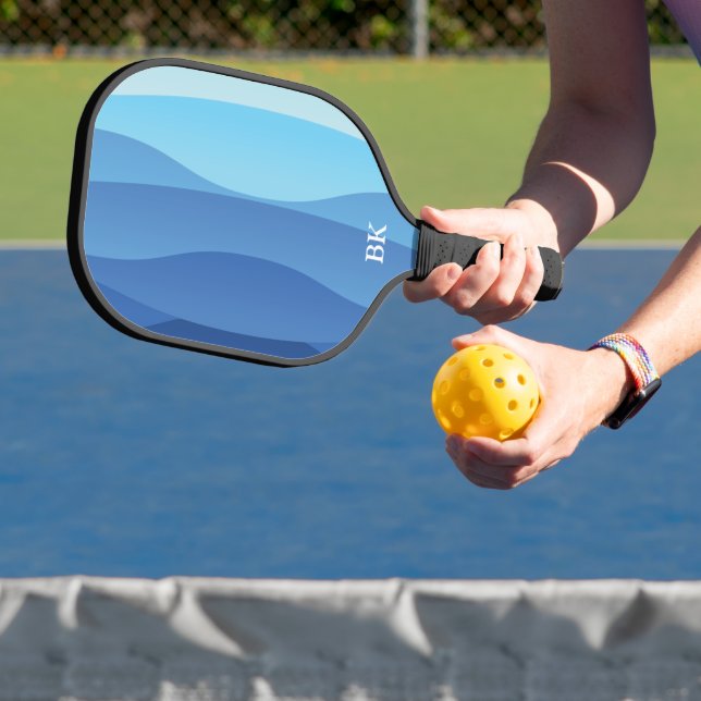 Blue Pattern Personalised Pickleball Paddle (Insitu)