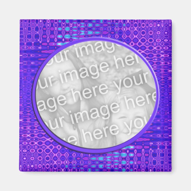 blue pattern photoframe magnet (Front)