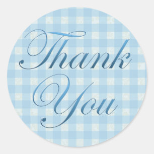 Blue Pattern Thank You Sticker
