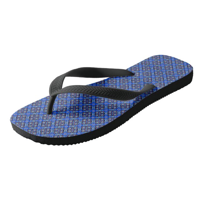 Blue pattern thongs (Angled)