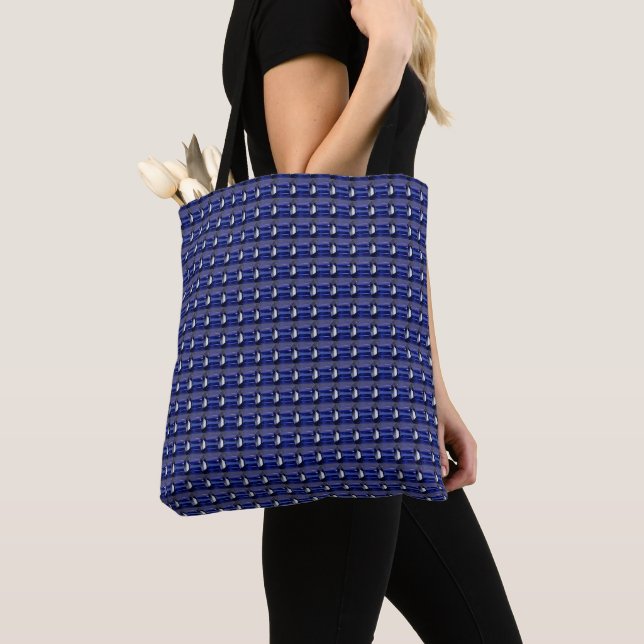 Blue Pattern Tote Bag (Close Up)