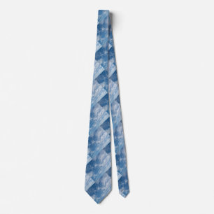 Blue Pattern White Clouds Tie