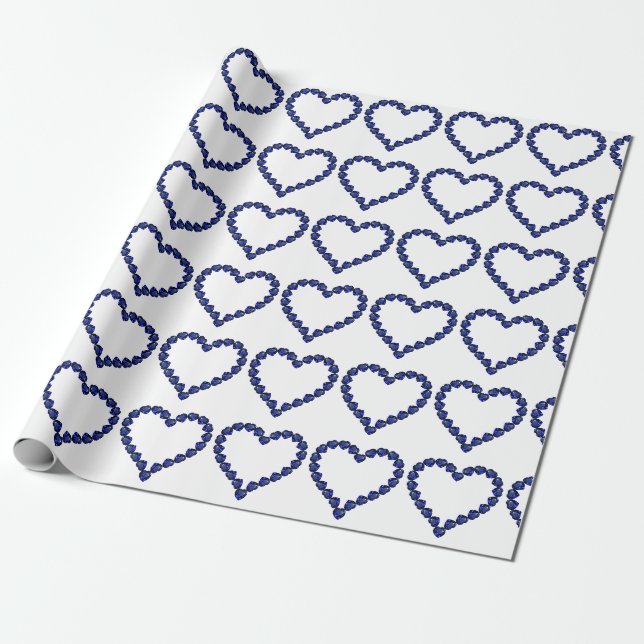 Blue Pattern  Wrapping Paper (Unrolled)